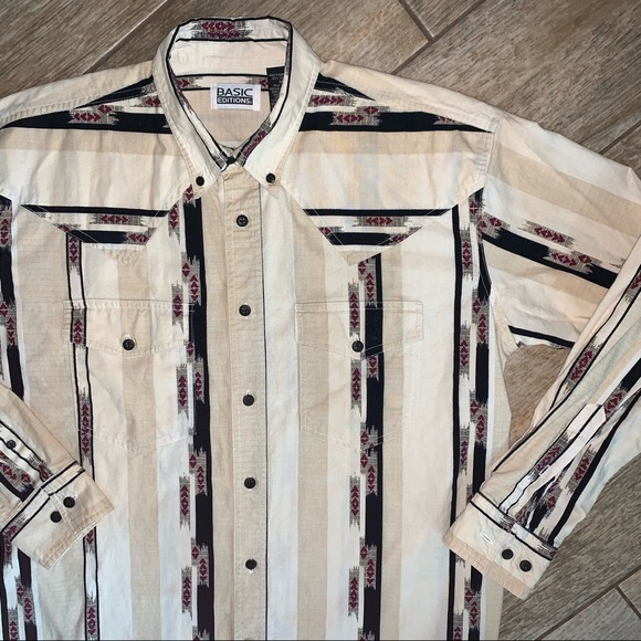 Vintage 90s western style pattern shirt 100%cotton - Picture 8 of 8
